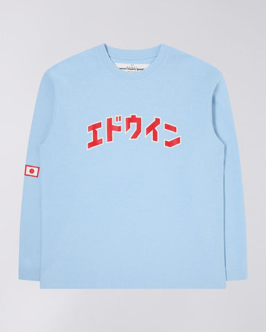 Katakana Retro T-Shirt LS - Placid Blue