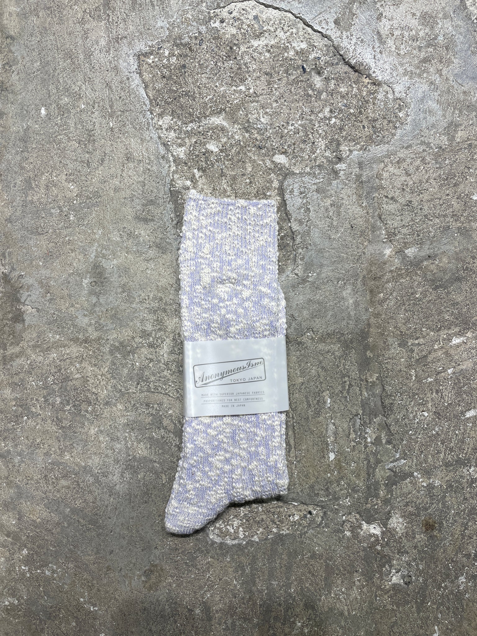 Light Slub Crew Socks - Lavender