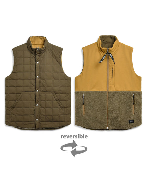 Reversible Down Vest - Olive x CM / Beige