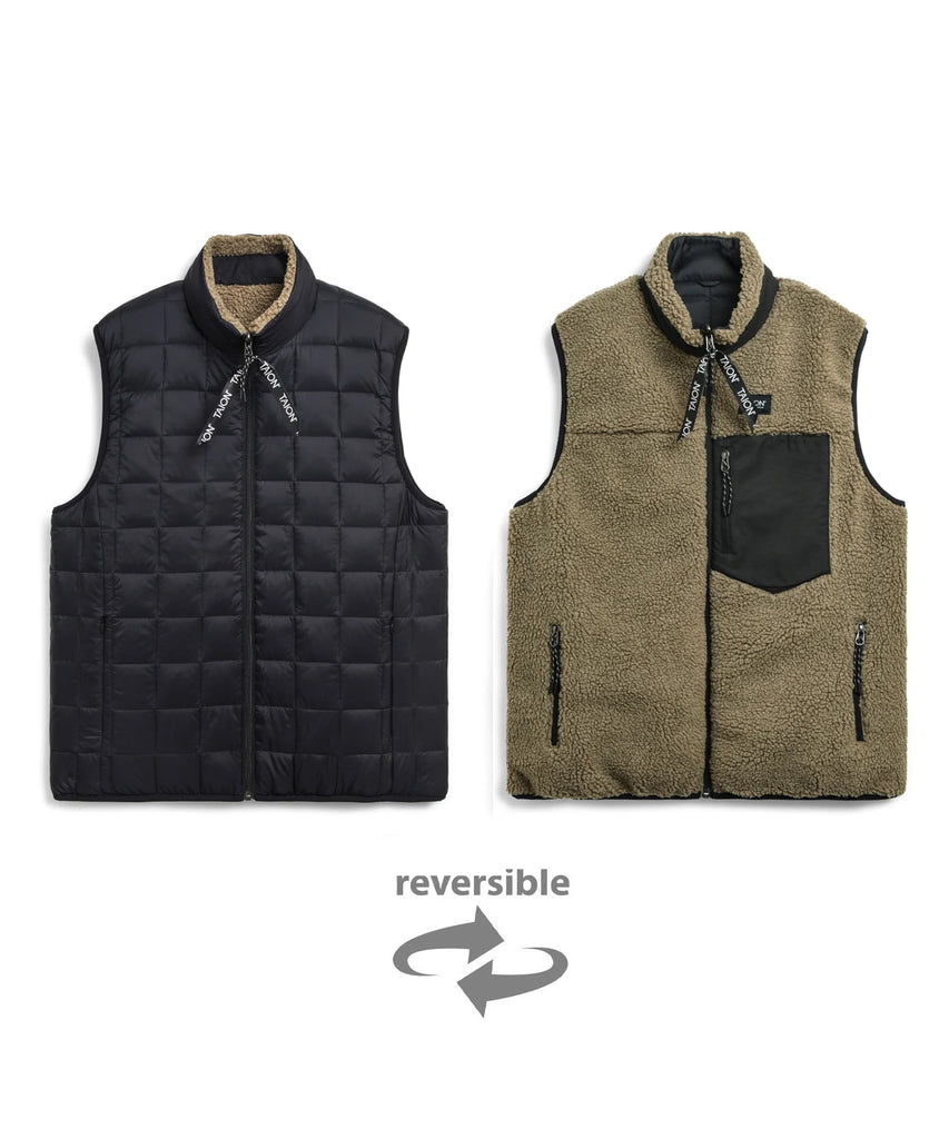 Down x Boa Reversible Vest - Black / Beige – MR.BLUE
