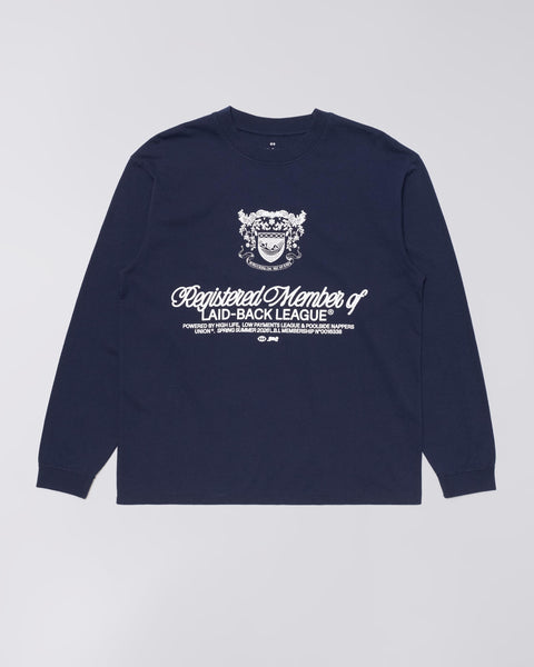 Laid Back League T-Shirt LS - Maritime Blue