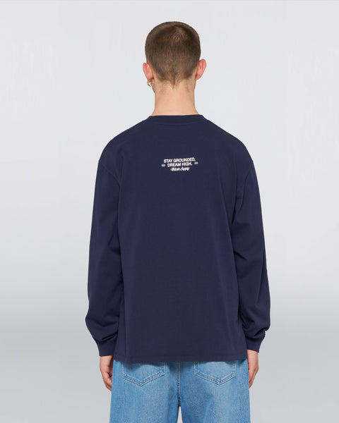 Laid Back League T-Shirt LS - Maritime Blue