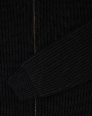 Gary Zipped Cardigan - Black