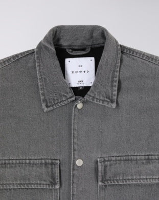 Utility Overshirt Jacket - Black heavy bleach wash