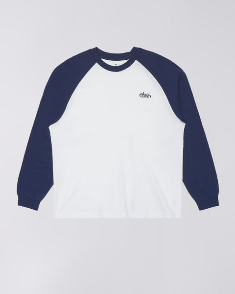 Alec T-Shirt LS - White/Navy