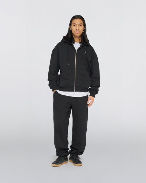 Gem Zipped Hoodie  - Black