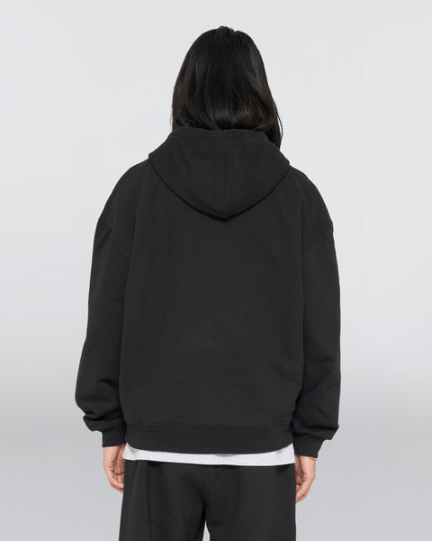 Gem Zipped Hoodie  - Black
