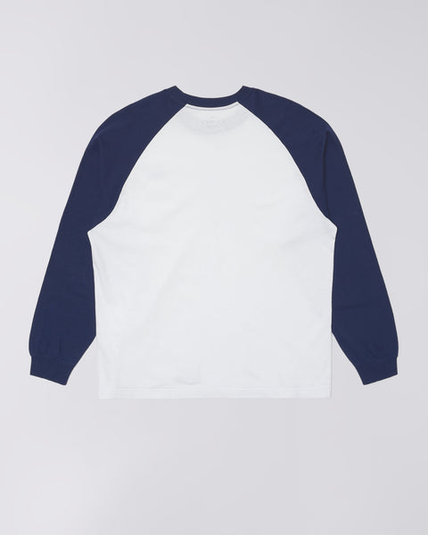 Alec T-Shirt LS - White/Navy
