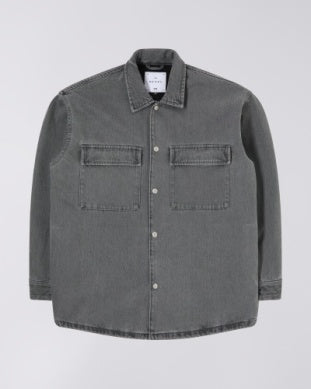 Utility Overshirt Jacket - Black heavy bleach wash