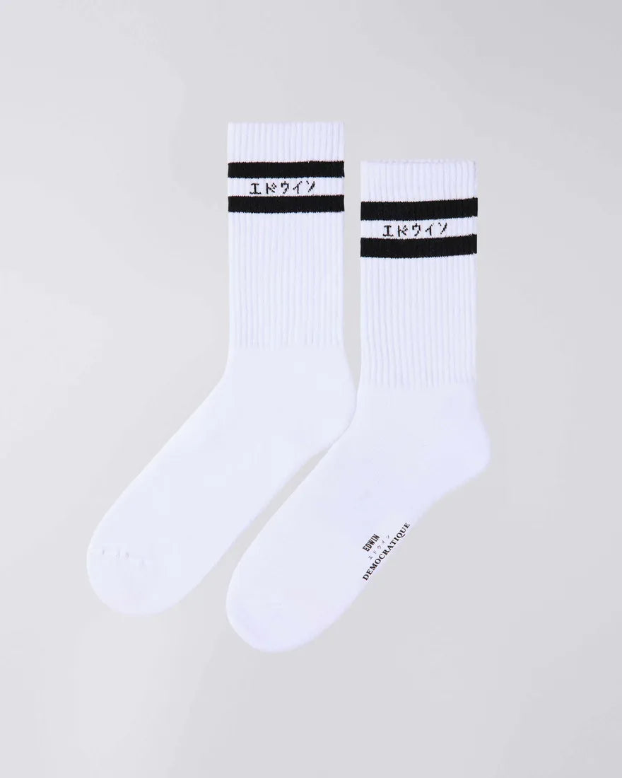 EDWIN x Democratique Tube Socks - White